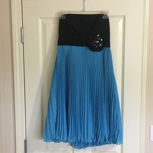 Night Moves Black/Turquoise Cocktail Dress
